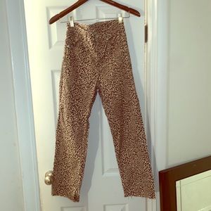 Cheetah wife leg denim pants